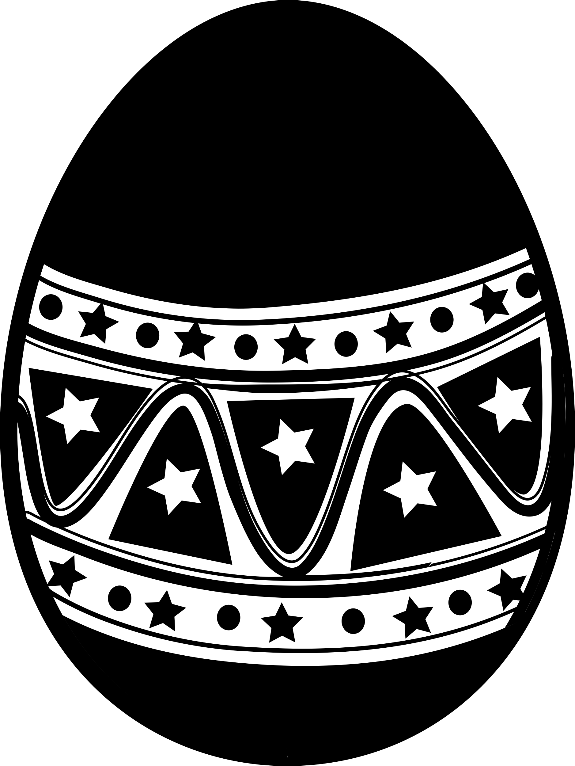 Easter Egg With Hand Made Ornamental Design Contour Svg Vector Free Vectors